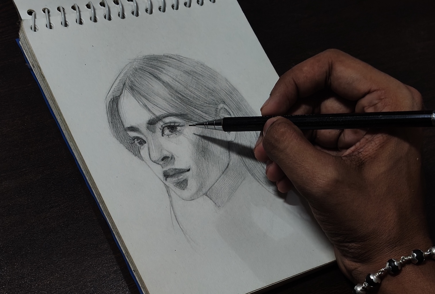 Artist drawing a portrait